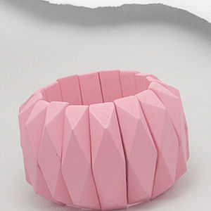 Creamy Pink Wooden Bracelet - Stretchable